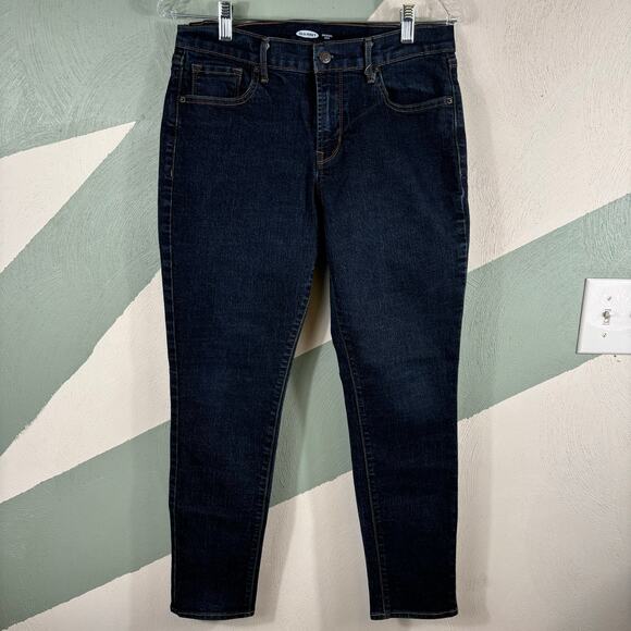 Old Navy Women's Size 10 Short Dark Wash Mid Rise Stretch Skinny Denim Jeans - Picture 10 of 10